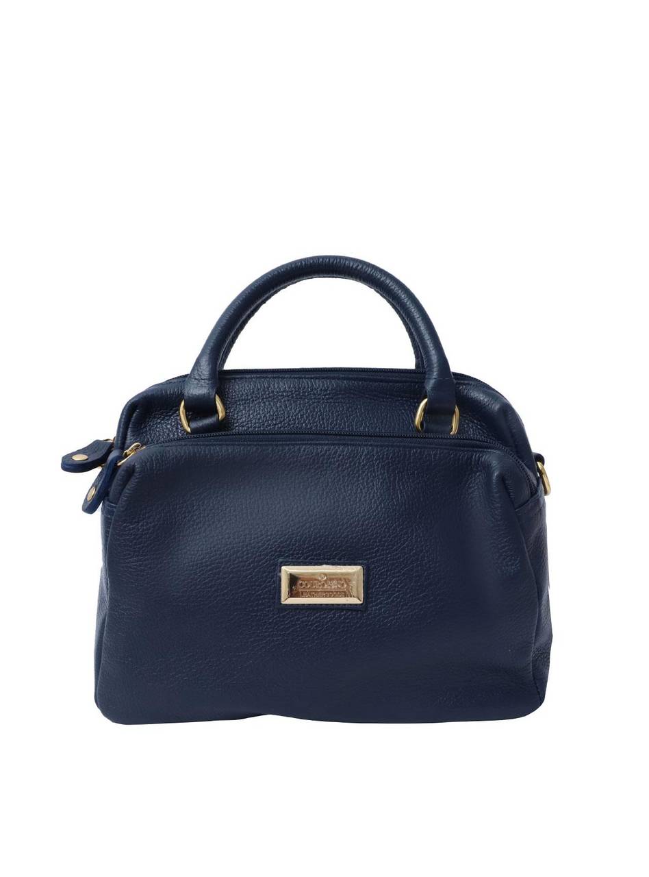 Bolsa Tote Couro Três Ziper Azul BSI-4374 - AZ