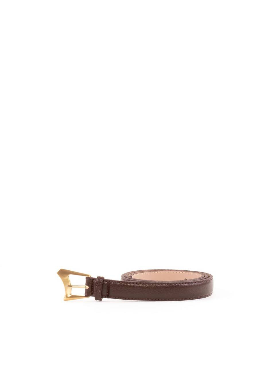 Cinto Feminino Fino Fivela Assimétrica Aço Escovado - Cacau CTI-1009 - CA