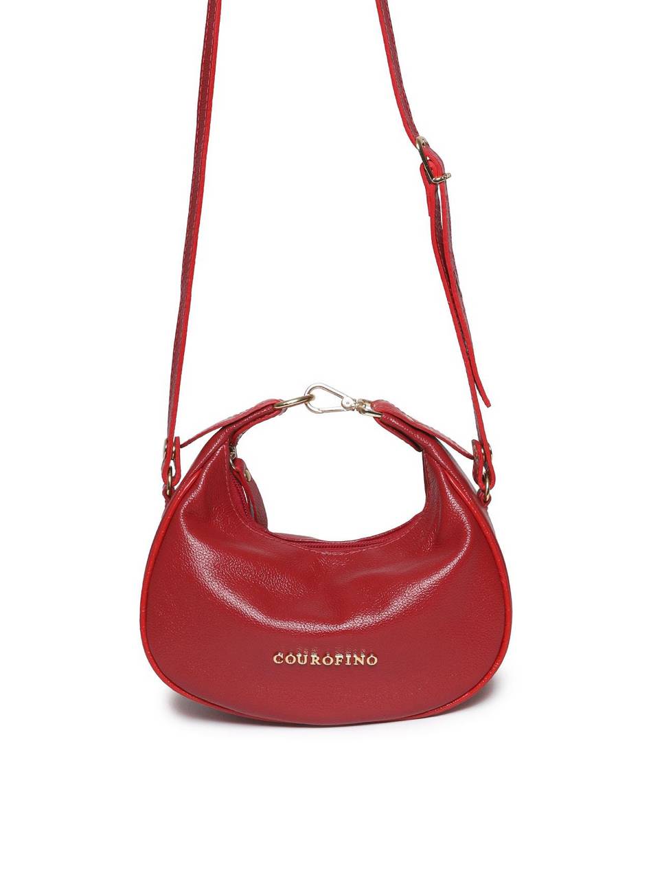 Bolsa Feminina Hobo Couro Pequena Vermelha BSI-5937 - VE