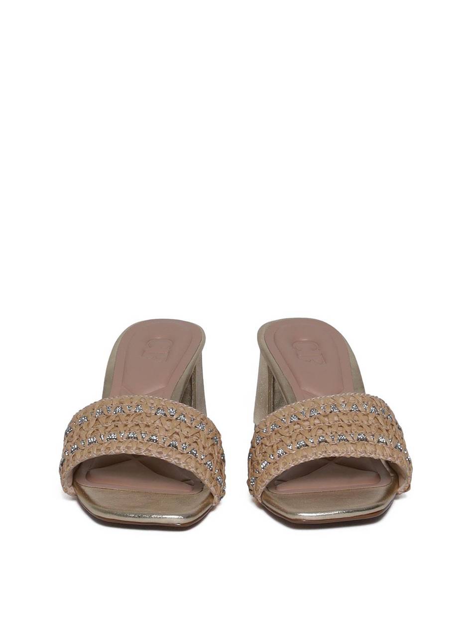 Tamanco Rosto Palha com Strass - Ouro SDI-11670 - AU