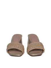 Tamanco Rosto Palha com Strass - Ouro SDI-11670 - AU