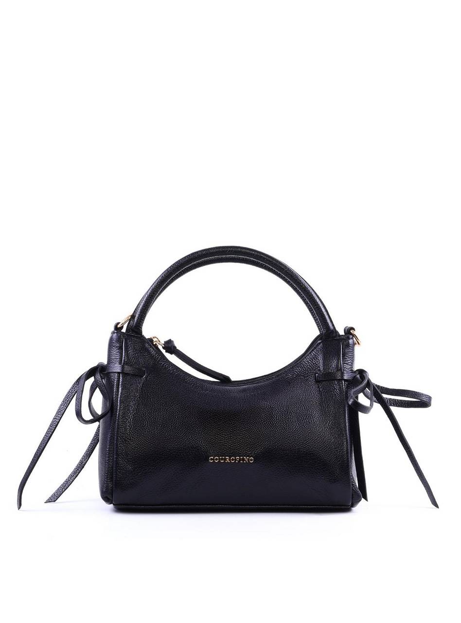 Bolsa Tote Média Enfeite Laços Laterais Alça Dupla - Preta BSI-6374 - PR