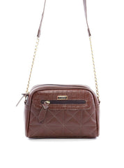 Bolsa Baú Transversal com Costuras - Cacau BSI-6106 - CA