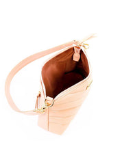 Bolsa Baguette em Metalasse - Nude BSI-6282 - NU
