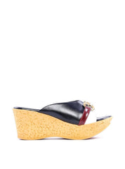 Tamanco Plataforma de Cortiça com Bridão - Preta SDI-11805 - PR