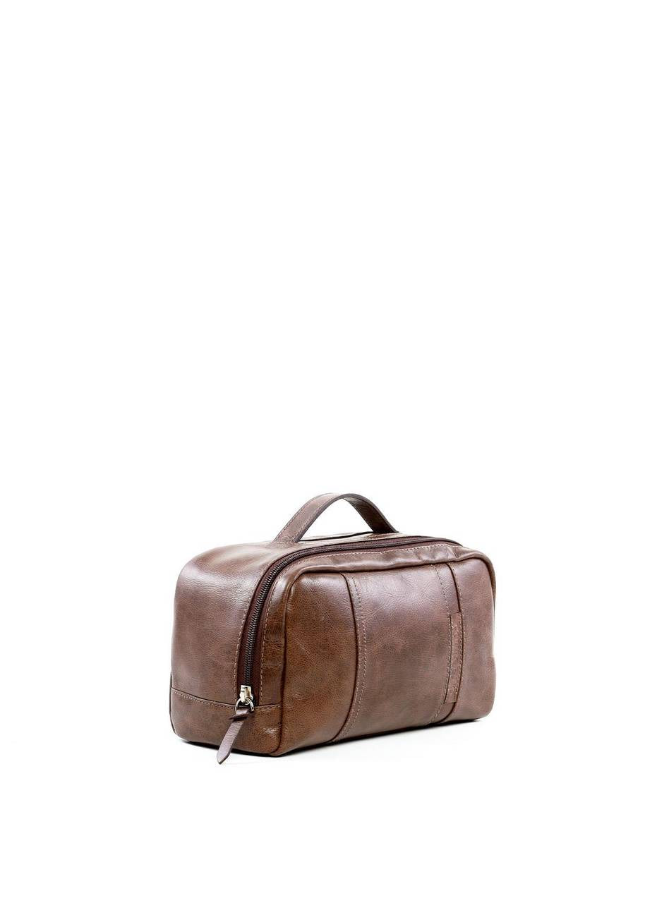 Necessaire Masculina Alça Mão Bolso Atrás Couro Cacau NSI-108 - CA
