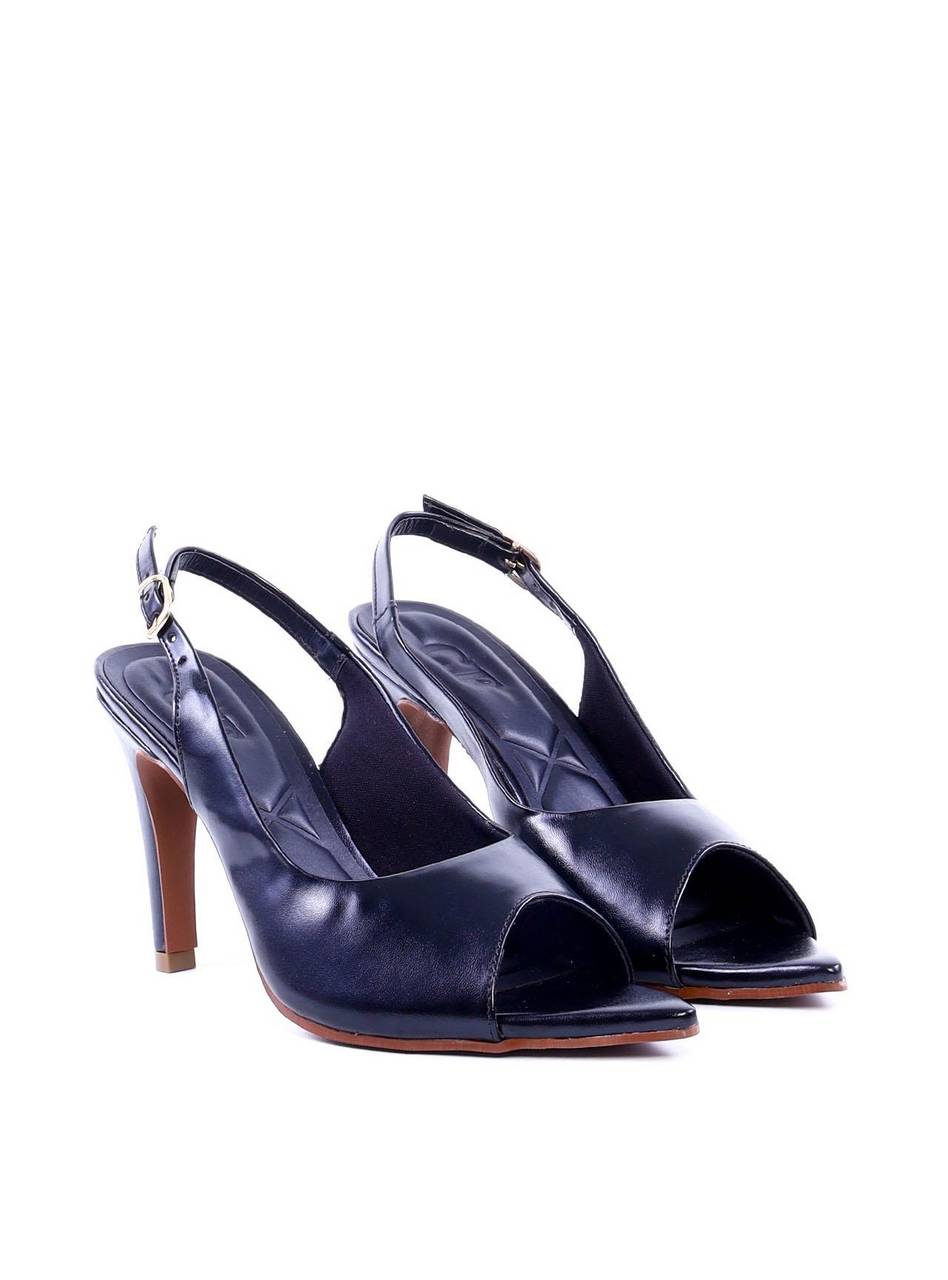 Sandália Peep Toe Bico Folha Salto Fino - Preta SDI-11992 - PR