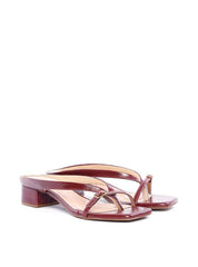 Tamanco Feminino Salto Bloco Baixo com Fivela - Vinho SDI-11839 - VI