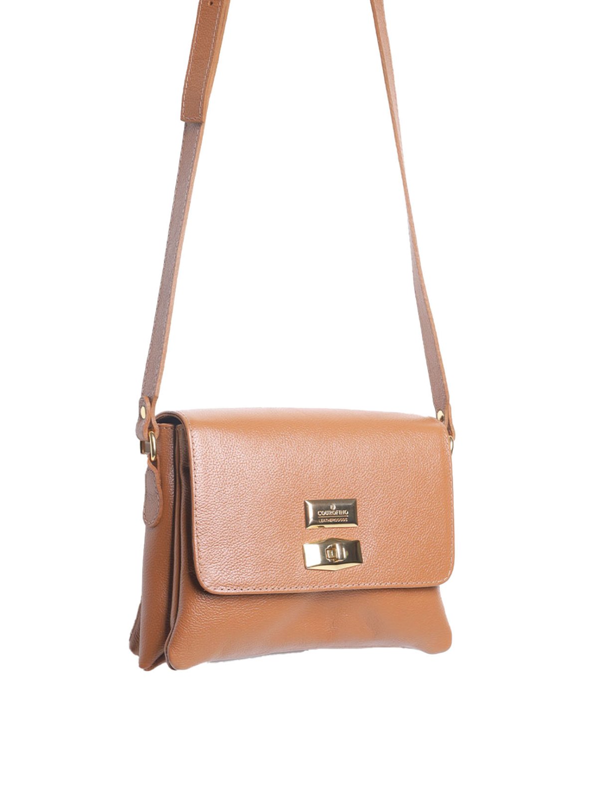 Bolsa Saddle Pequena Couro Alça Regulável Castor BSI-5739 - CS