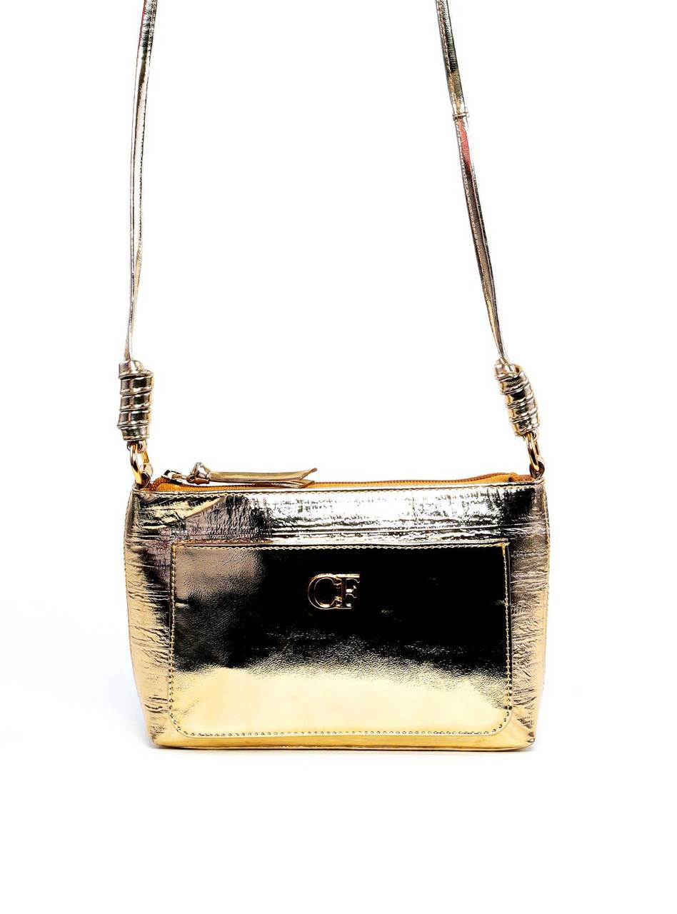 Bolsa Tote Pequena com Nó - Ouro BSI-6446 - AU
