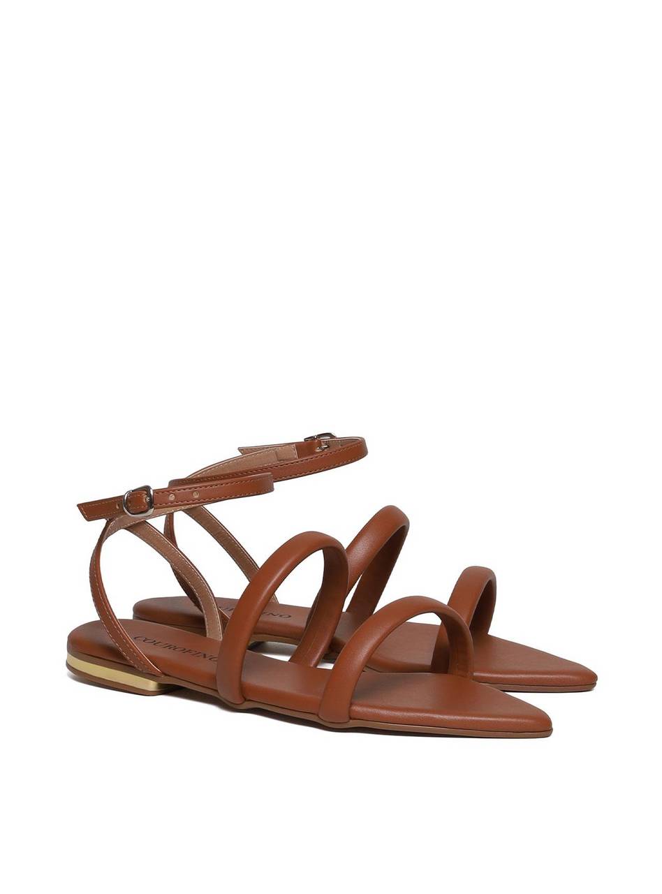 Sandália Rasteira Bico Fino com Tiras Meia Cana - Castor SDI-11688 - CS