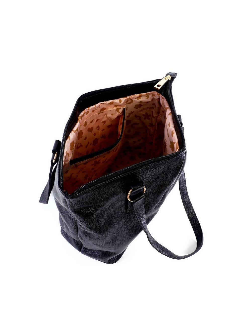 Bolsa Shopper com Detalhe Drapeado - Preta BSI-6349 - PR