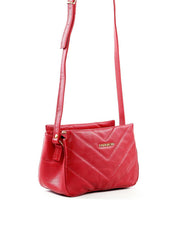 Bolsa Tote Transversal com Matelassê em V - Vermelha BSI-6437 - VE