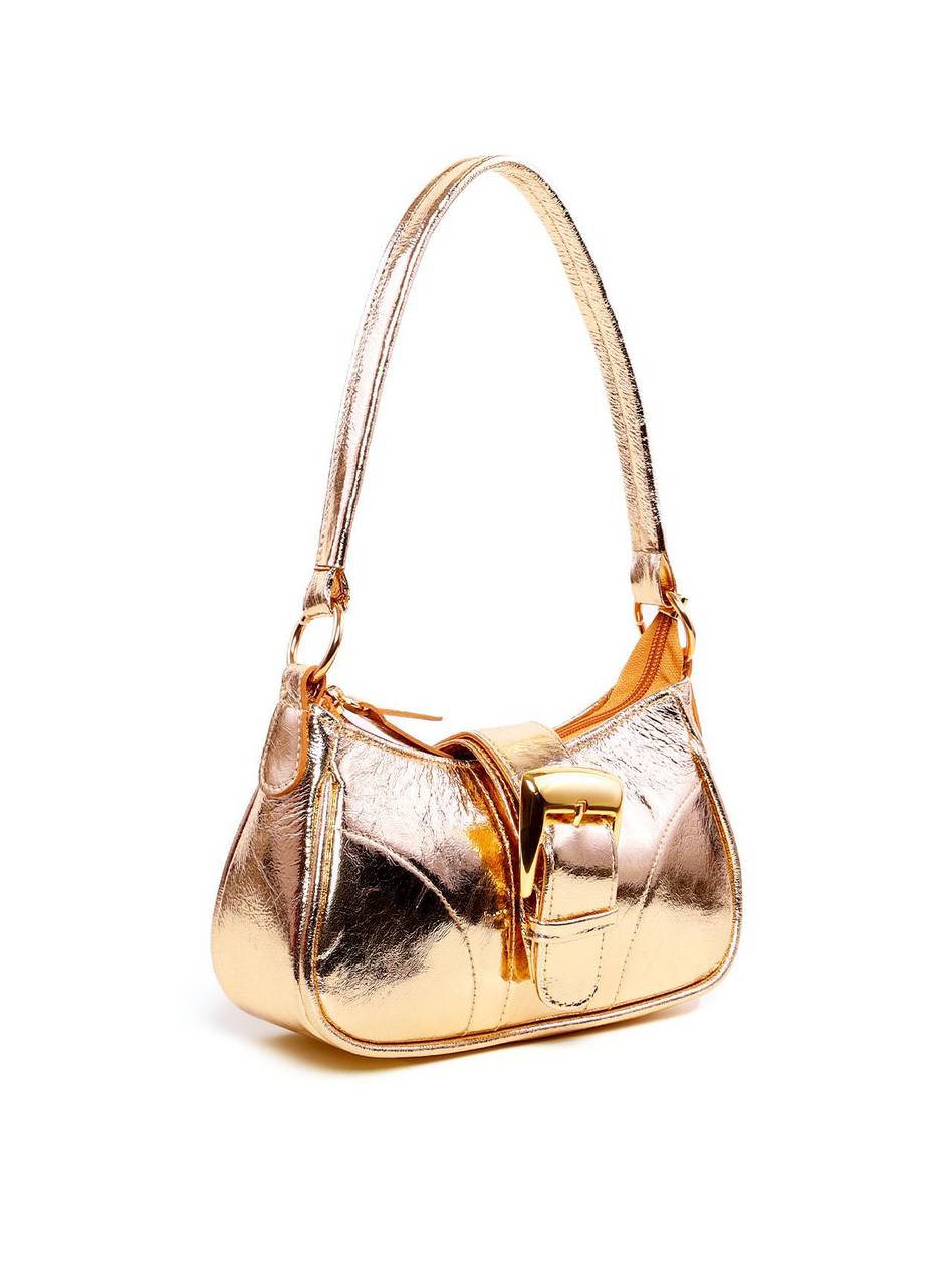 Bolsa Baguette Pequena Couro Fivela Grande - Ouro BSI-5879 - AU