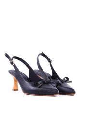 Scarpin Slingback com Detalhe de Laço - Preta SDI-12002 - PR