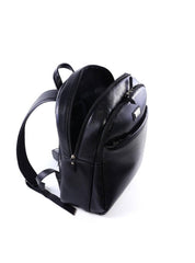 Mochila Casual Arredondada em Couro - Preta MEI-459 - PR