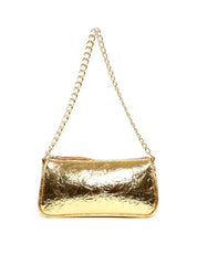Bolsa Baguette em Tressê Pequena - Ouro BSI-6236 - AU