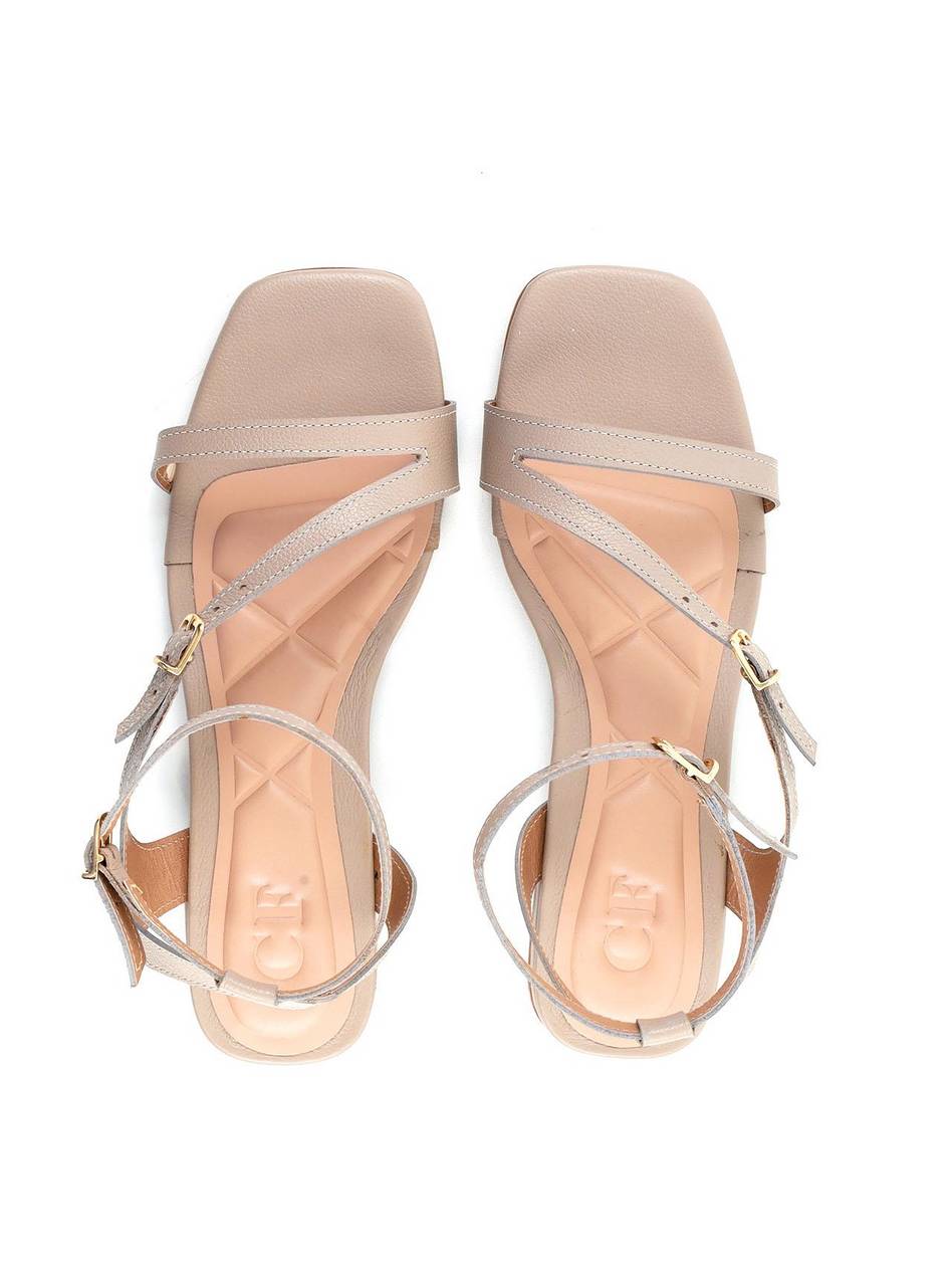 Sandália com Salto Bloco Baixo - Cinza SDI-12152 - CZ