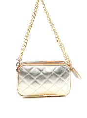 Bolsa Cluthc Tranversal em Metalasse - Ouro BSI-6118 - AU