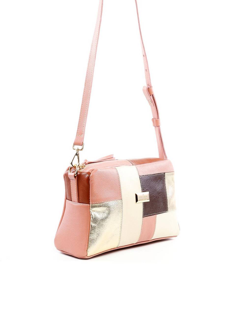 Bolsa Tote Retangular com Retalhos - Nude BSI-6266 - NU