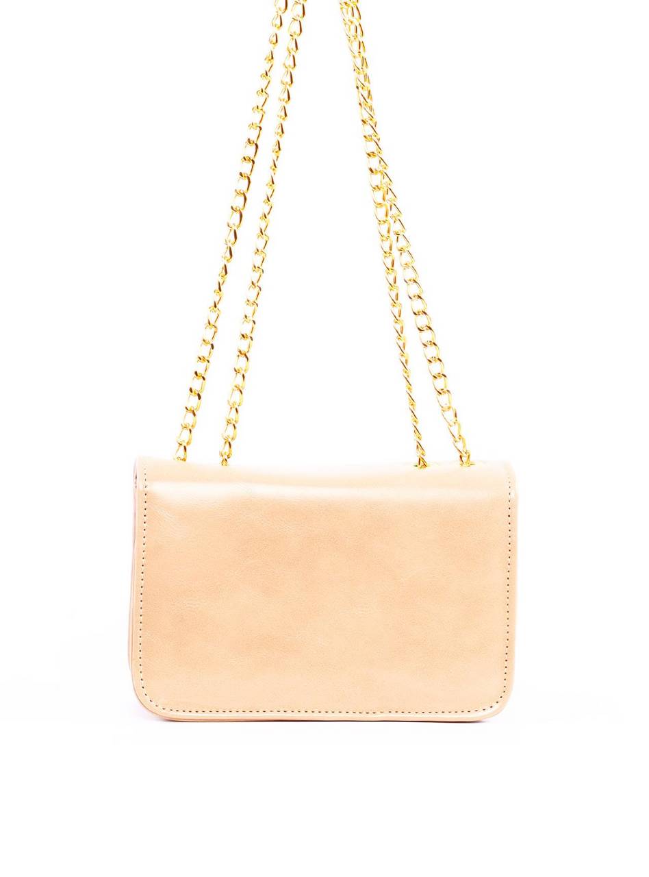Bolsa Satchel Quadrada com Alça de Corrente - Nude BSI-6287 - NU