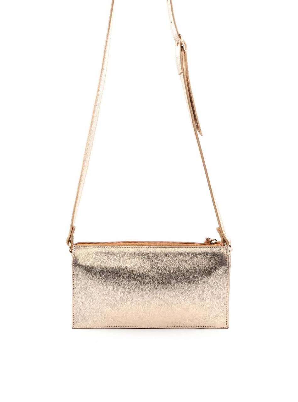 Bolsa Transversal Retangular Laço - Ouro BSI-6383 - AU