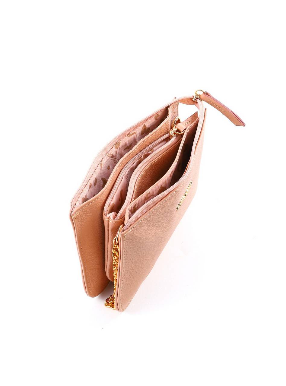 Bolsa Transversal Pequena 3 Divisórias - Nude BSI-6405 - NU
