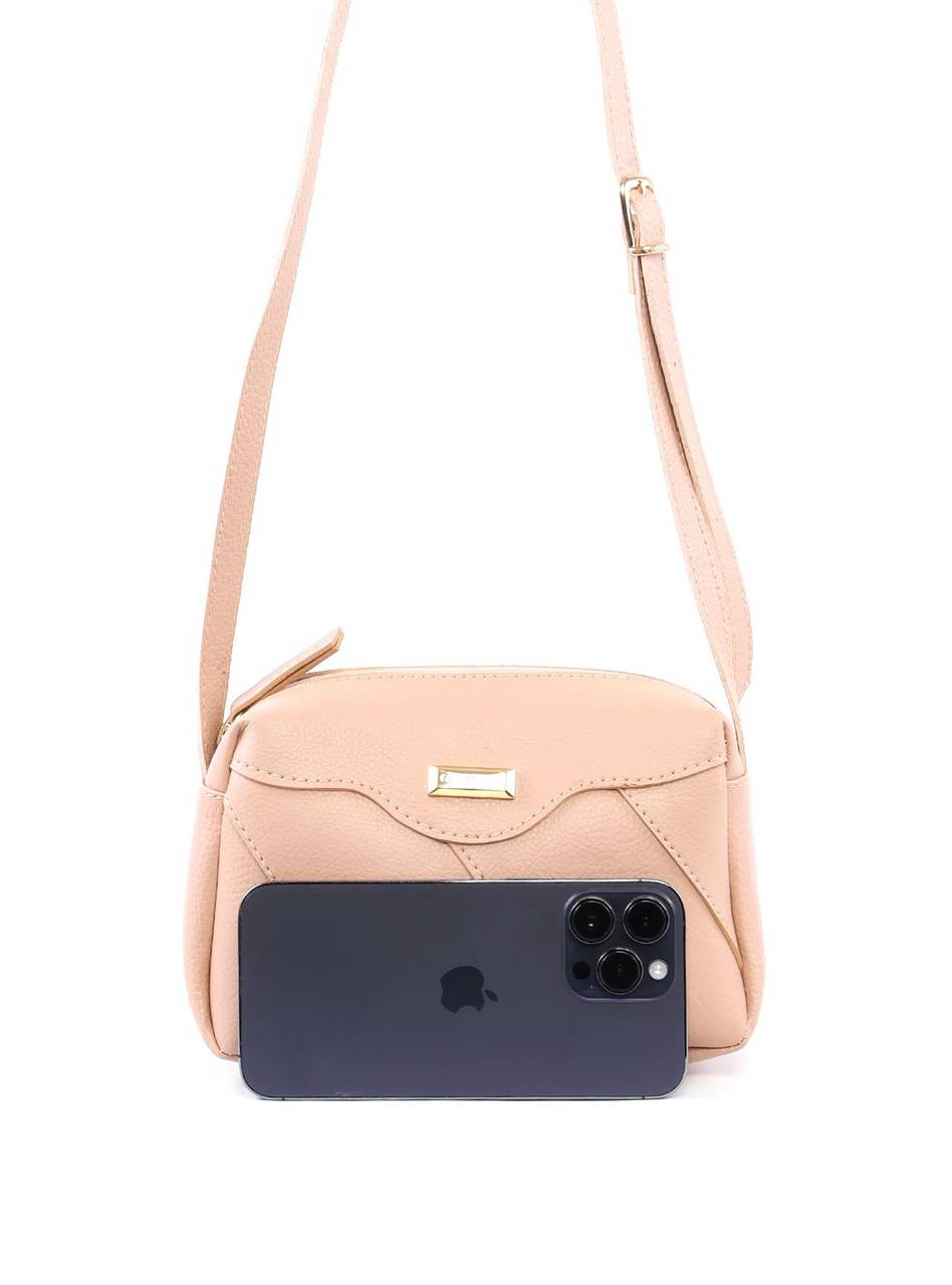 Bolsa Bag Pequena com Retalhos - Nude BSI-6409 - NU