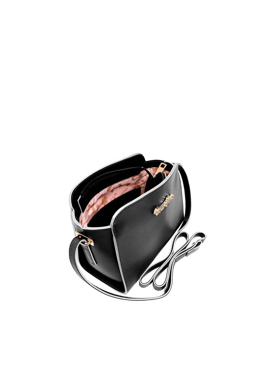 Bolsa Tote Transversal Tiracolo Florzinha Preta BSI-4231 - PR