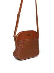 Bolsa Saddle Couro Pequena Transversal Castor BSI-5951 - CS