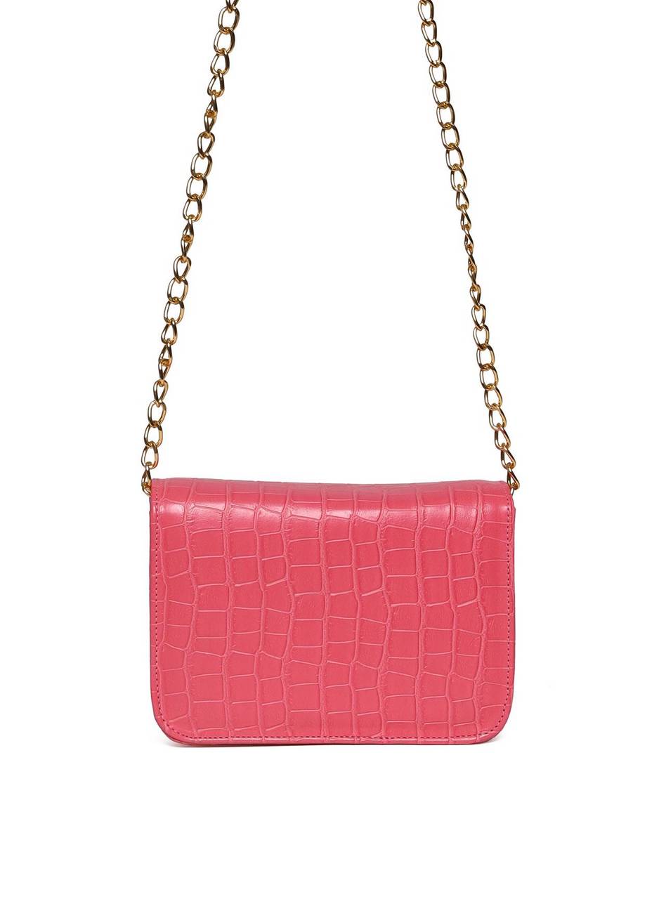 Bolsa Saddle Pequena Estruturada Alça Transversal Pink BSI-5724 - PK