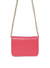 Bolsa Saddle Pequena Estruturada Alça Transversal Pink BSI-5724 - PK