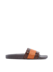 Sandália Masculina Chinelão Couro Rosto Largo Cacau SDI-11272 - CA