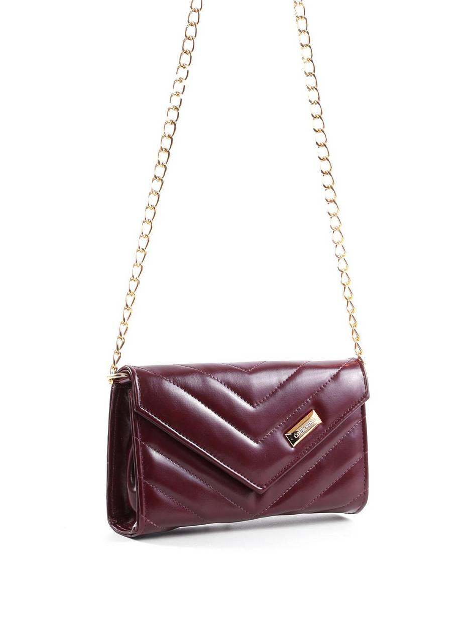Bolsa Clutch Transversal em Matelassê - Vinho BSI-6424 - VI