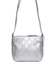 Bolsa Carteiro Transversal Regulável Zíper Frontal Prata BSI-5658 - PT