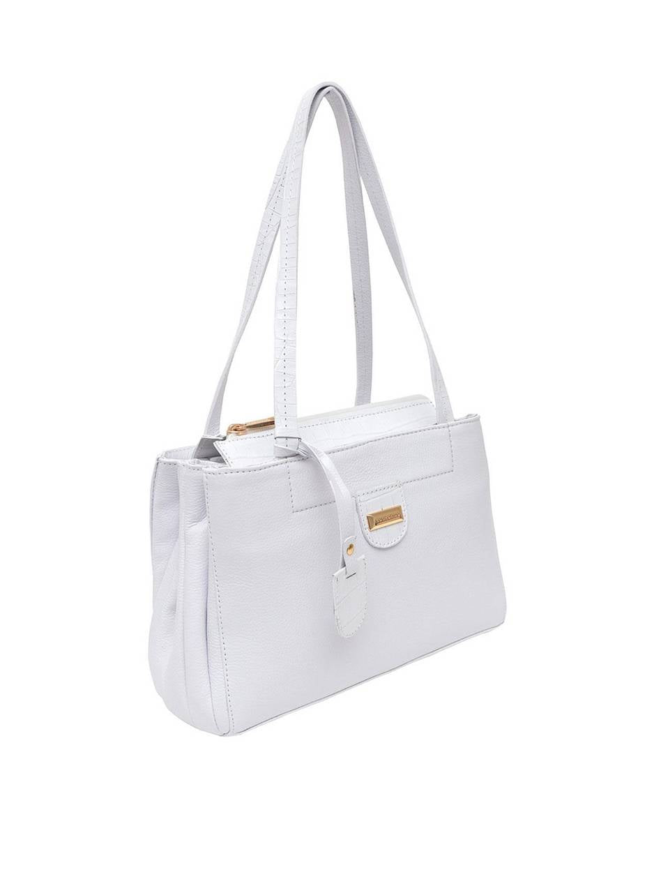 Bolsa Tote Couro Média Transversal Bolsos Branca BSI-5222 - BR