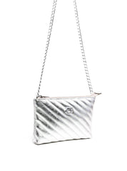 Bolsa Clutch em Matelassê com Alça de Corrente - Prata BSI-6270 - PT