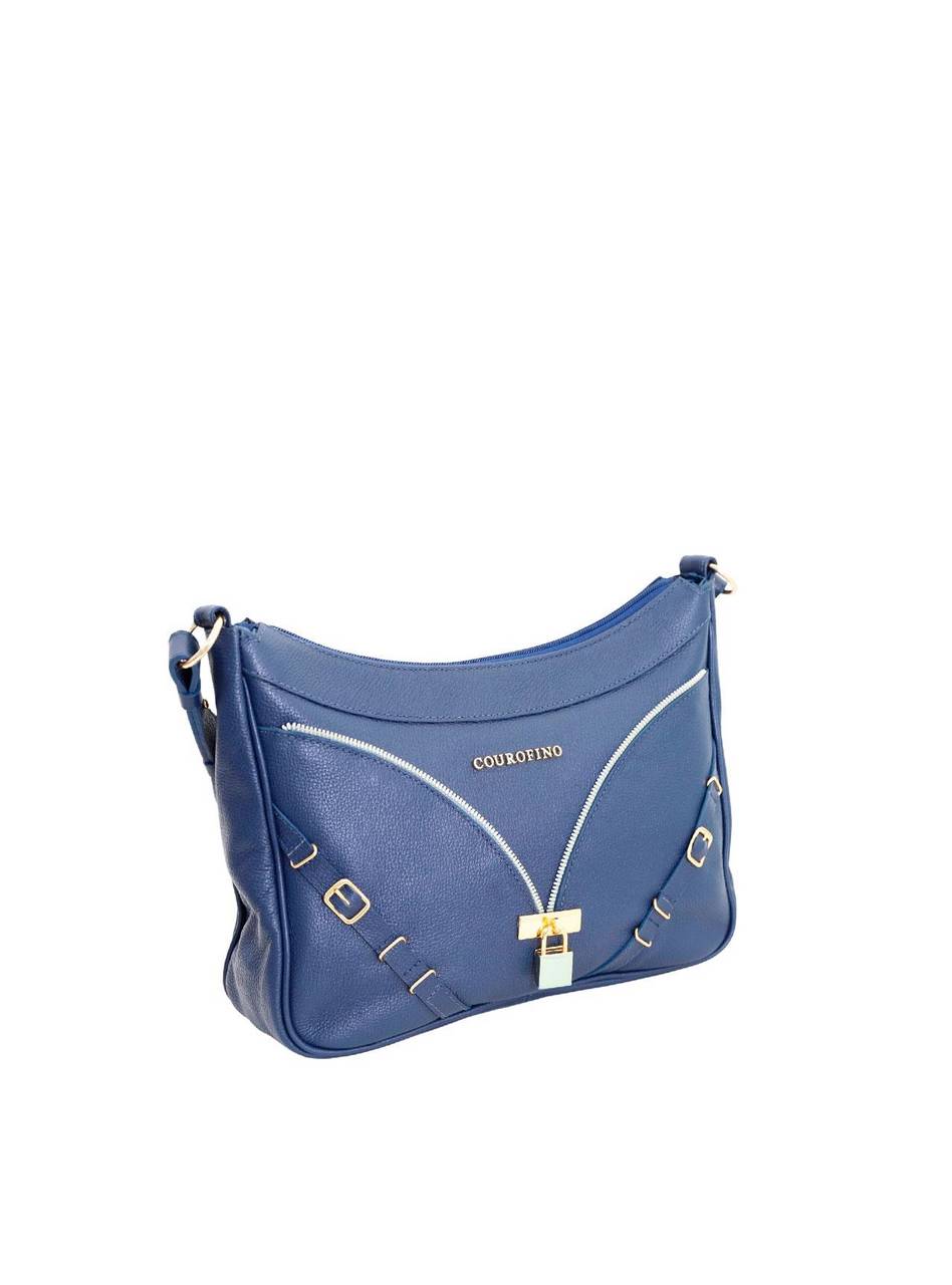Bolsa Tote Couro Grande Tiracolo Azul BSI-5701 - AZ