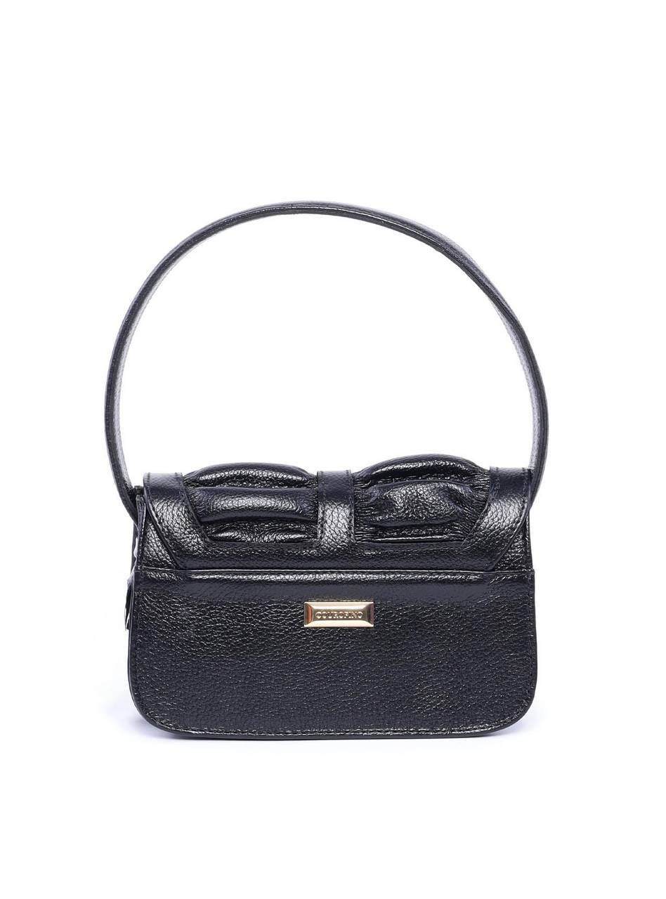 Bolsa Satchel Drapeado com Alça Dupla Removível - Preta BSI-5933 - PR