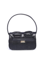 Bolsa Satchel Drapeado com Alça Dupla Removível - Preta BSI-5933 - PR