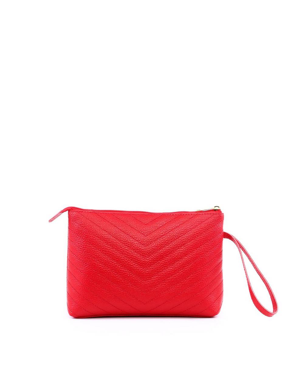 Bolsa Clutch com Detalhe de Costura - Vermelha BSI-6317 - VE