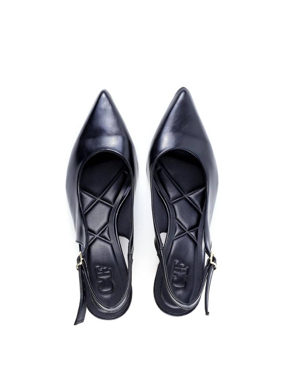 Scarpin Slingback Salto Bloco em Cortiça - Preta SDI-11878 - PR