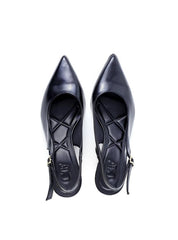 Scarpin Slingback Salto Bloco em Cortiça - Preta SDI-11878 - PR