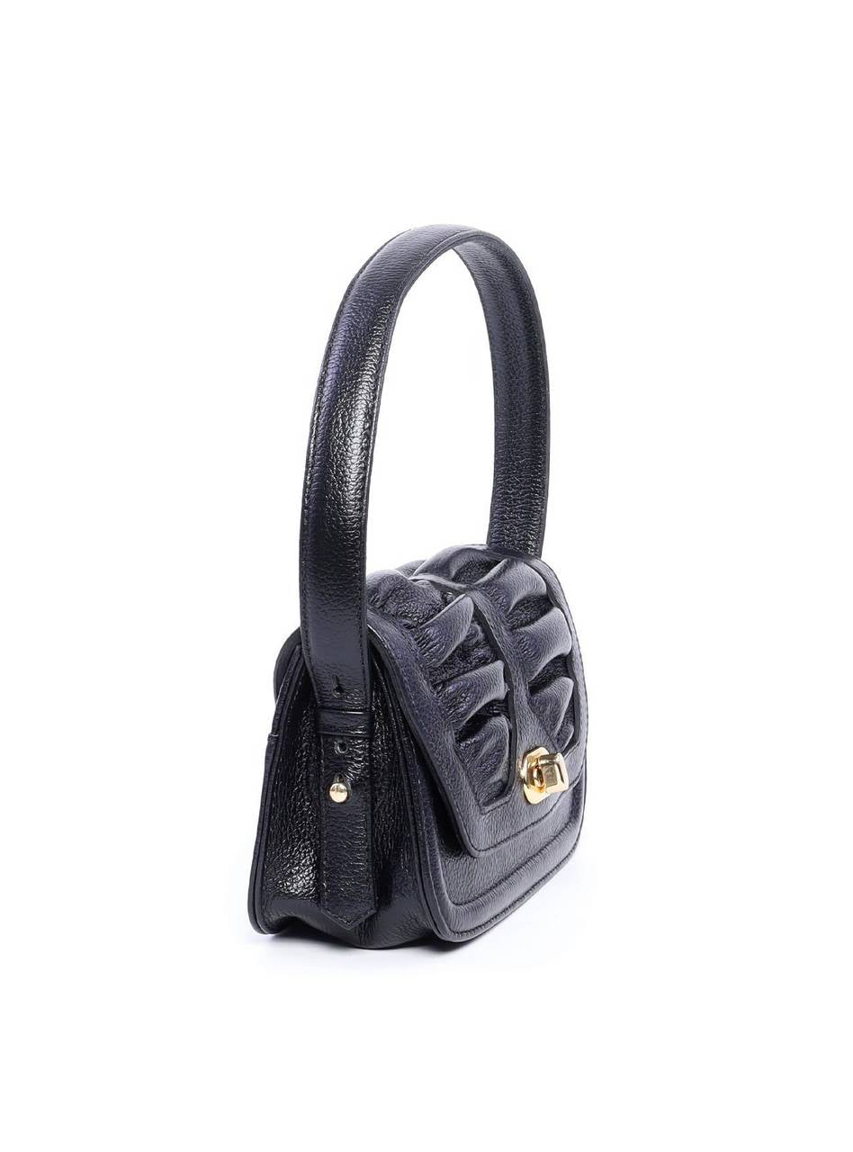Bolsa Satchel Drapeado com Alça Dupla Removível - Preta BSI-5933 - PR