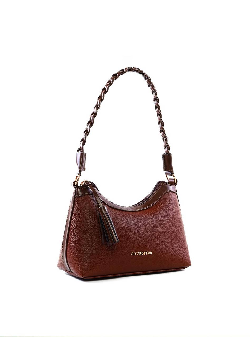 Bolsa Baguette Alça Trançada - Cacau BSI-6402 - CA