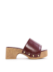 Tamanco Clog com Tachas Laterais - Vinho SDI-12095 - VI