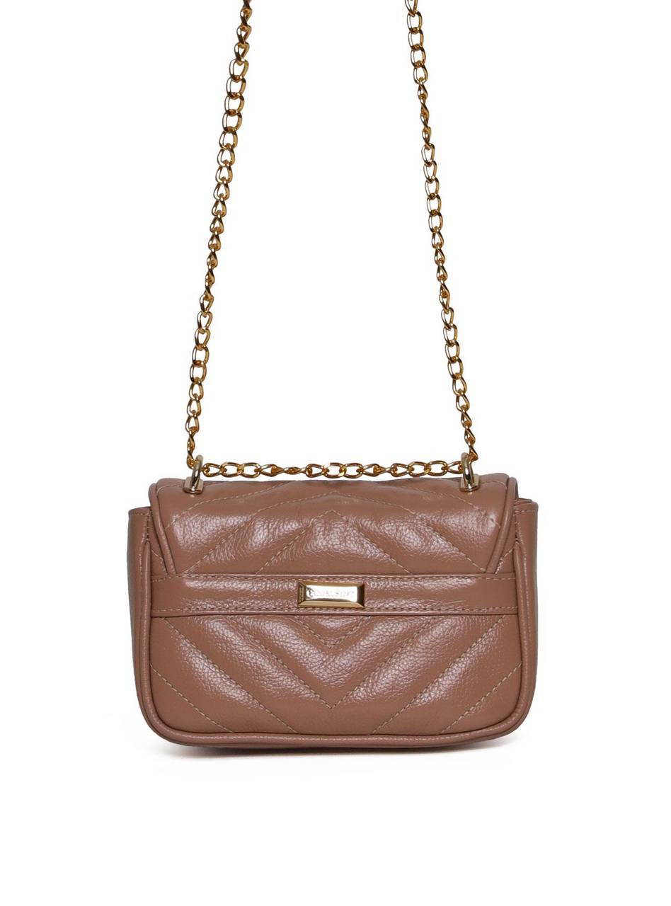 Bolsa Satchel Pequena Couro Tiracolo - Nude BSI-5970 - NU