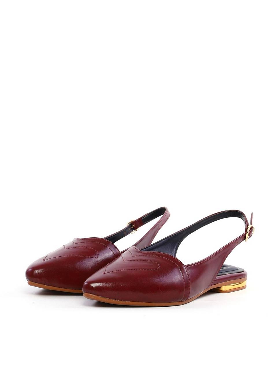 Sapatilha Slingback com Costura de Coração - Vinho SDI-12079 - VI