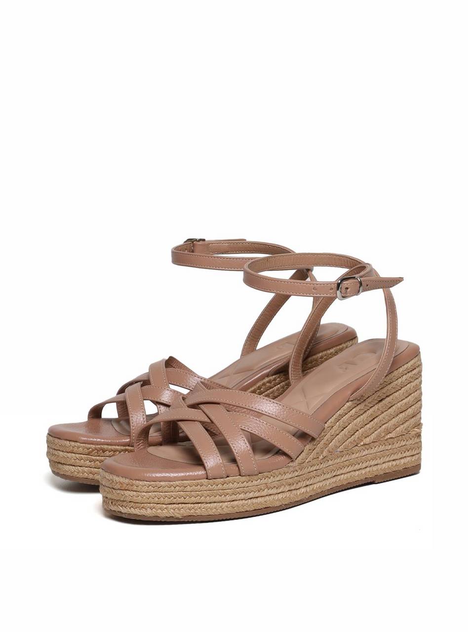 Sandália Plataforma Frente Entrelaçada - Nude SDI-11572 - NU