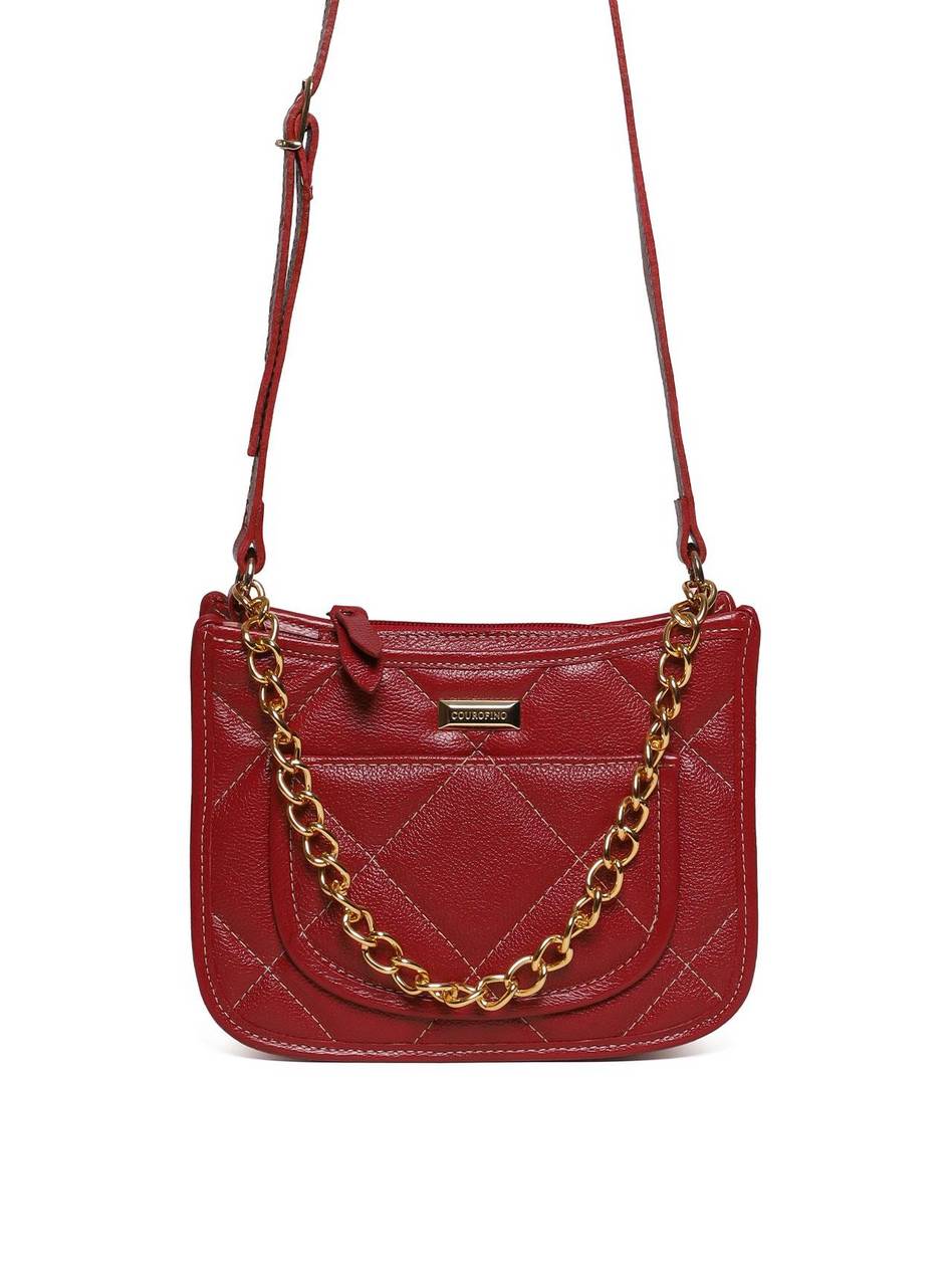 Bolsa Clutch Transversal Matelasse com Corrente - Vermelha BSI-5887 - VE